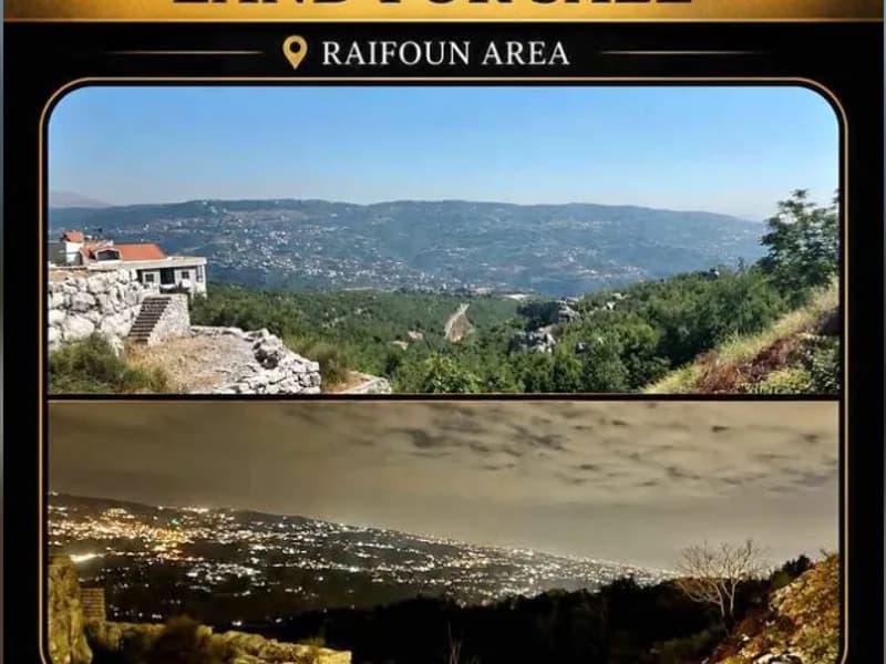 Hillside plot in Raifoun looking over the valley toward the coast