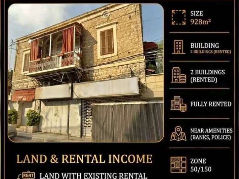 Traditional stone building on a development plot in central Jounieh