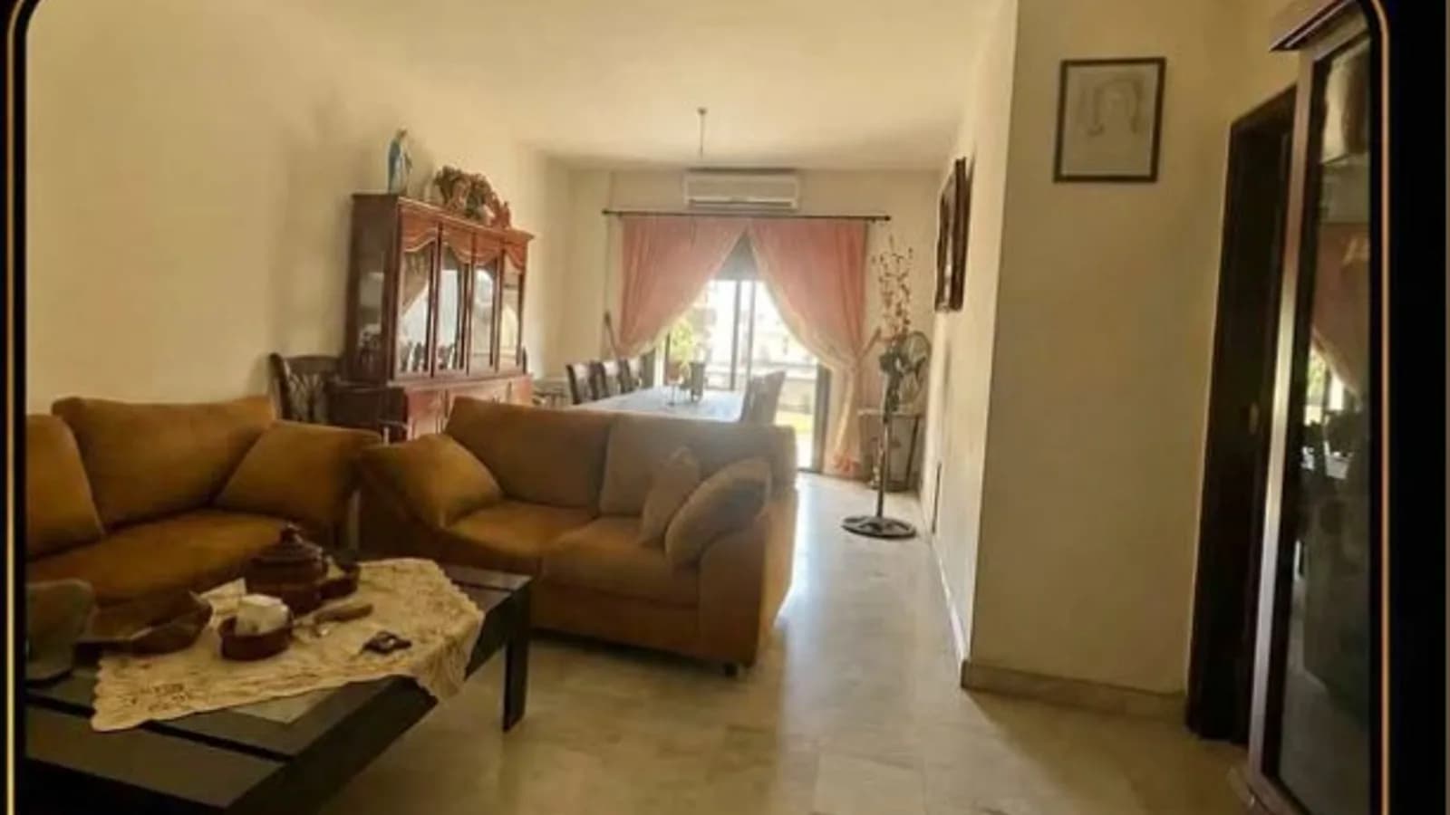 Furnished salon and dining area in an Adonis apartment in Zouk Mosbeh